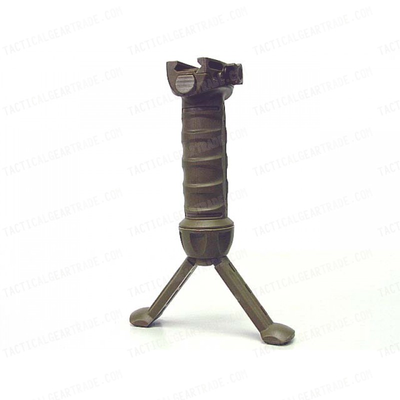 Tactical 20mm RIS Spring Total Bipod Foregrip Grip Tan #B