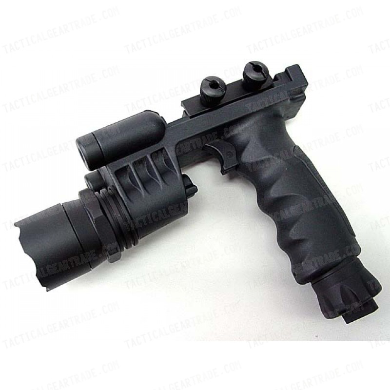 Tactical LED Weapon Light Foregrip Flashlight with Red Laser