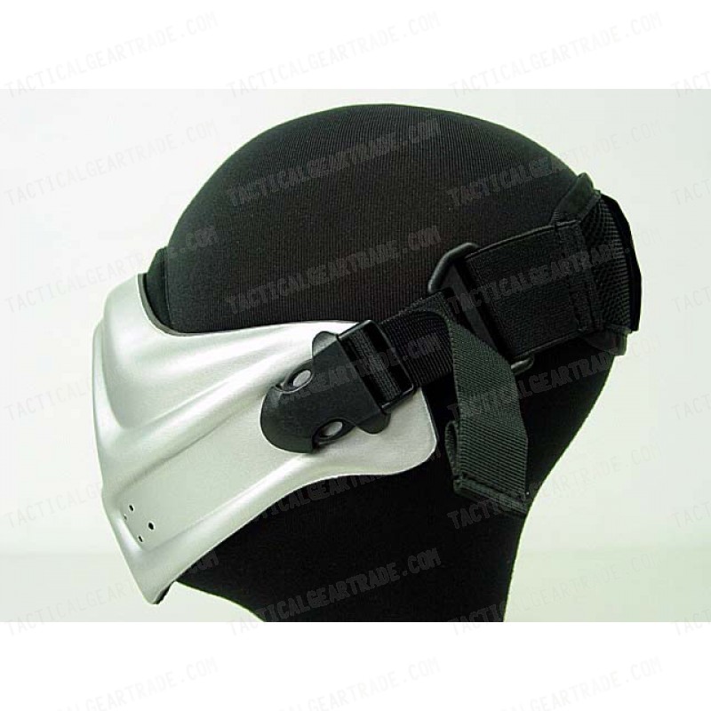 Light Weight Neoprene Hard Foam Half Face Mask Silver