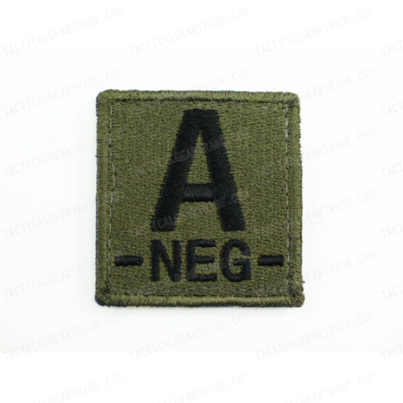 A NEG Blood Type Identification Velcro Patch Olive Drab OD