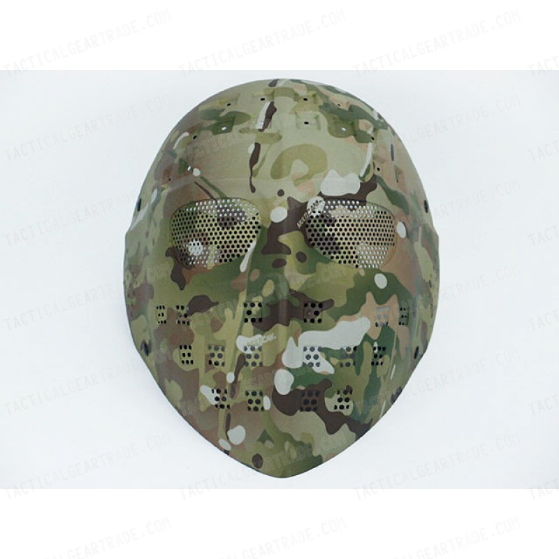 Full Face Hockey Type Airsoft Mesh Goggle Mask Multi Camo