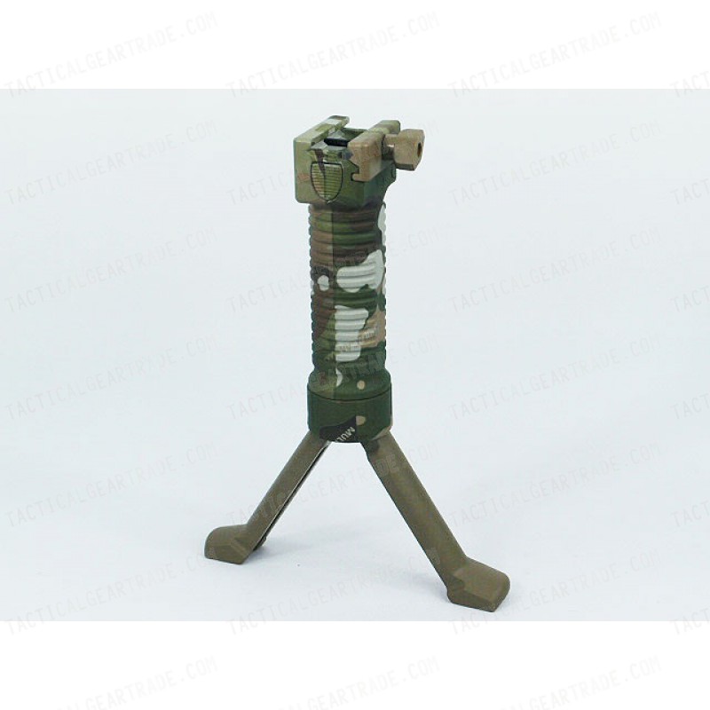 RIS Picattinny 20mm Rail Foregrip Grip w/Bipod Multi Camo