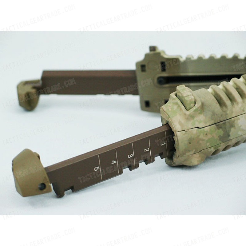 Tactical 20mm RIS Spring Total Bipod Foregrip Grip A-TACS Camo