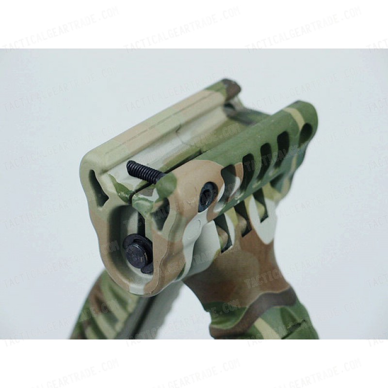 Tactical 20mm RIS Spring Total Bipod Foregrip Grip Multi Camo