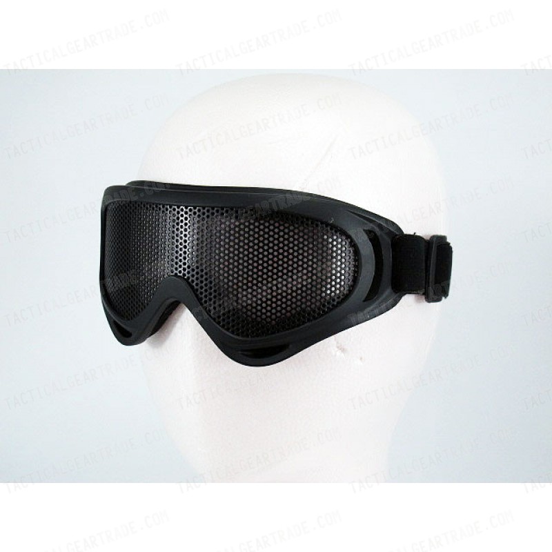 Airsoft UV-X400 No Fog Metal Mesh Tactical Goggle Black