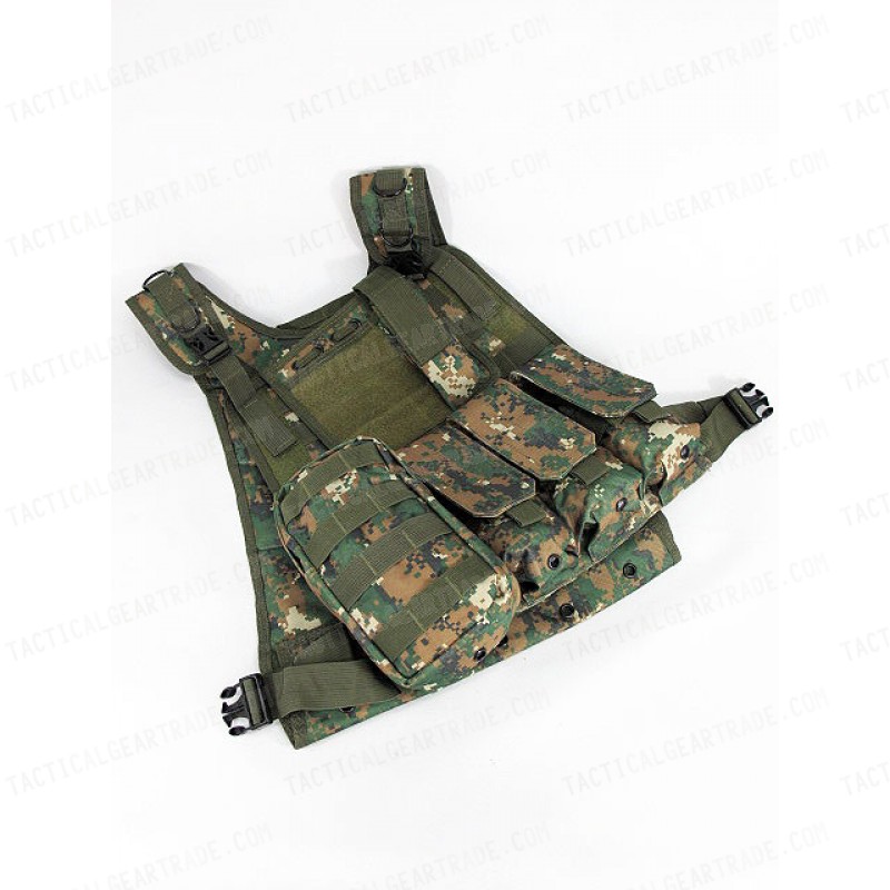 US Marine Assault Molle Plate Carrier Vest Digital Camo Woodland