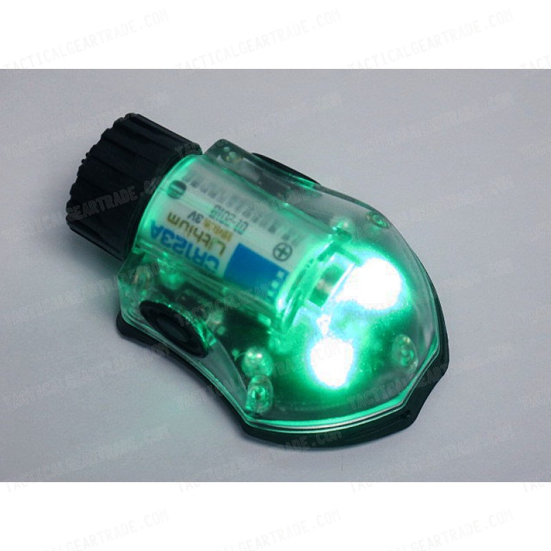 Helmet Manta Strobe Light Green LED/IR Black