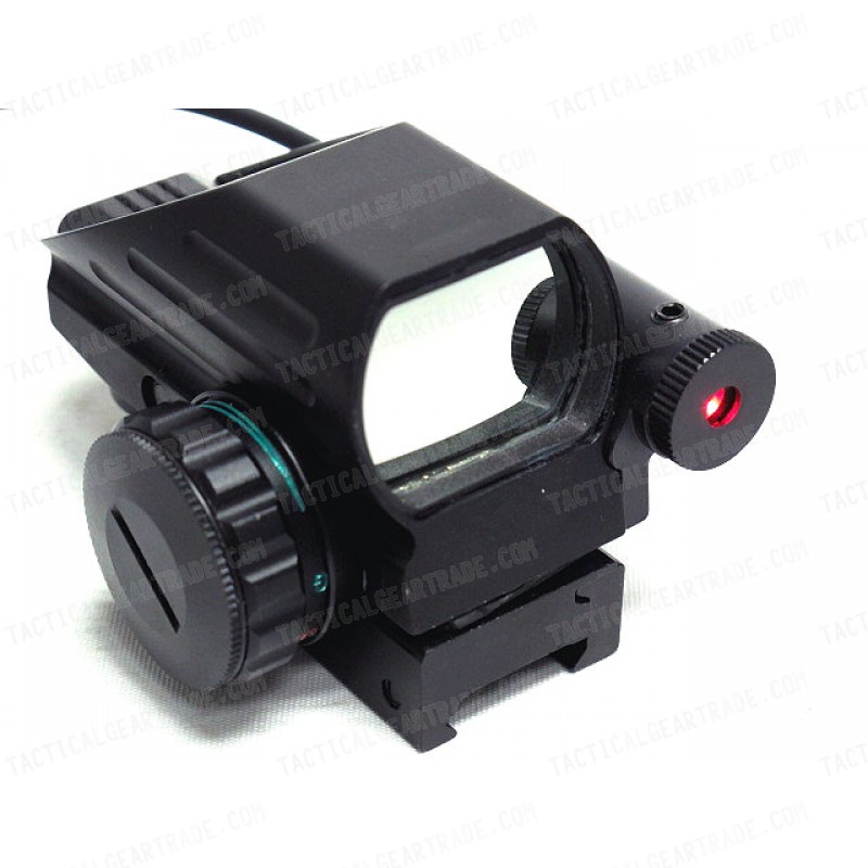 1x22x33 4 Reticle Red/Green Dot Sight Reflex w/ Red Laser