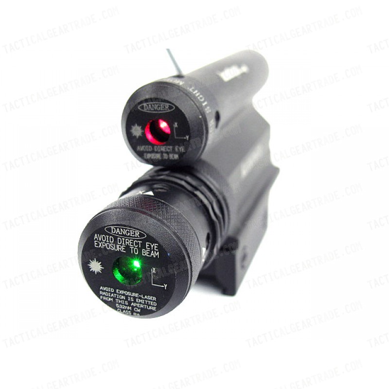 Tactical Pistol 65Lm Xenon Flashlight & Red/Green Laser Combo