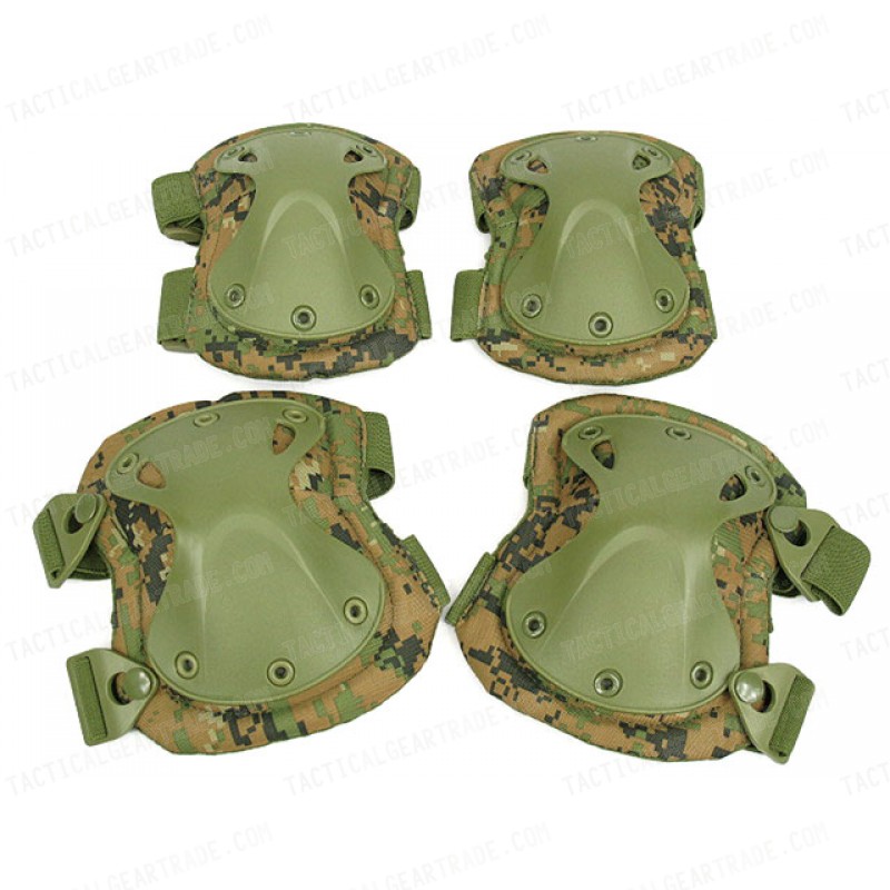 Knee Pads Green Tactical Paintball Airsoft Elbow Pads Knee & Elbow Pad set 