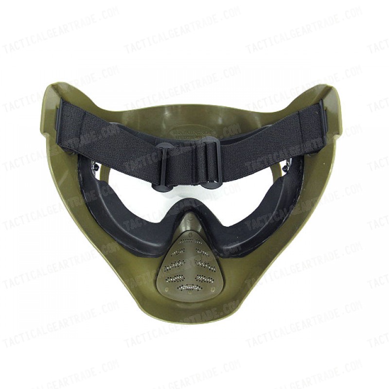 APS Heavy Duty Face Mask with Anti-Fog Lens Olive Drab OD