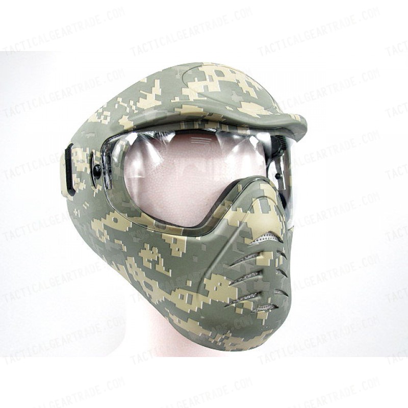 APS Heavy Duty Face Mask with Anti-Fog Lens Digital ACU Camo
