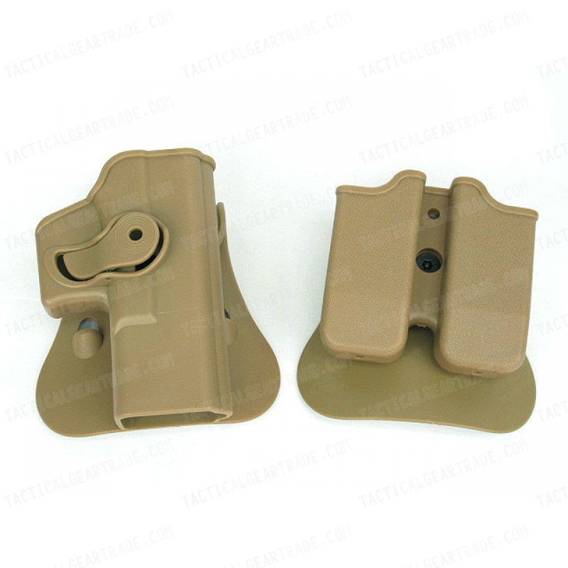 IMI Style GLOCK 17/19 RH Pistol & Magazine Paddle Holster Tan