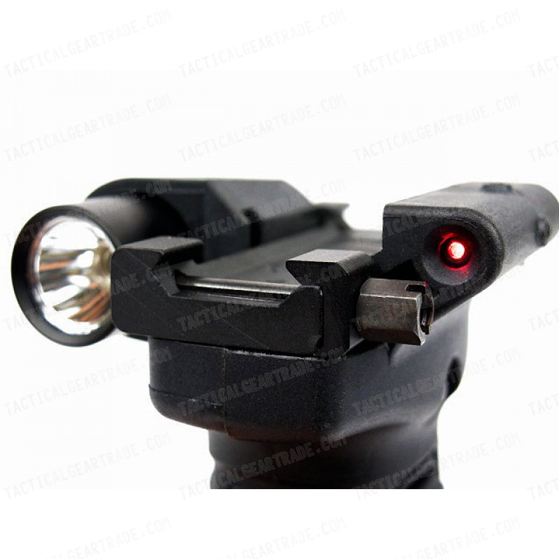 Tactical Grip Foregrip Red Laser with White LED Light Black