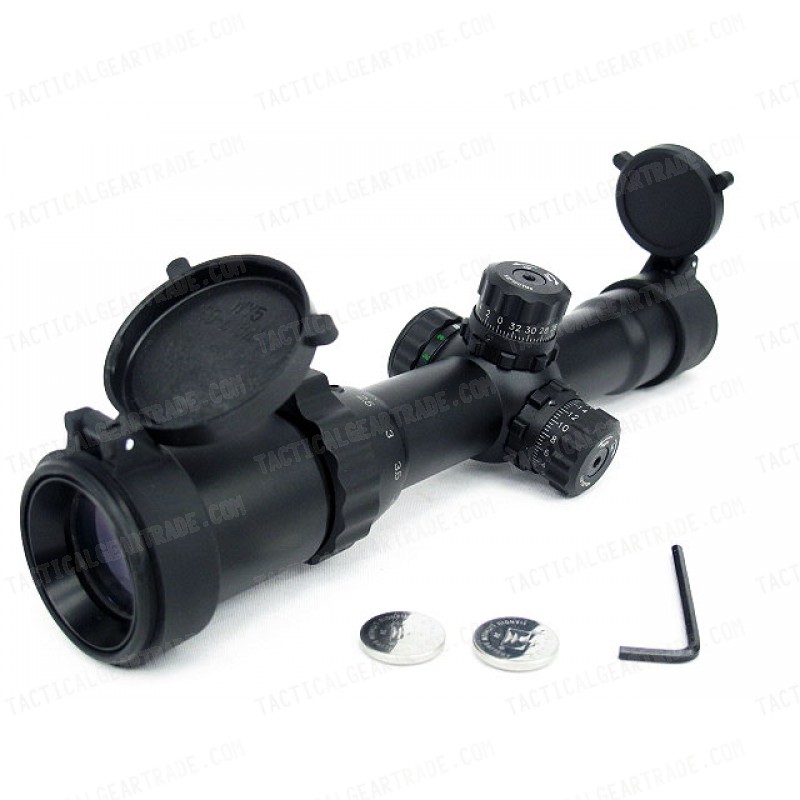 1.5-4x30 Red/Green/Blue Illuminated Long Relief CQB Rifle Scope