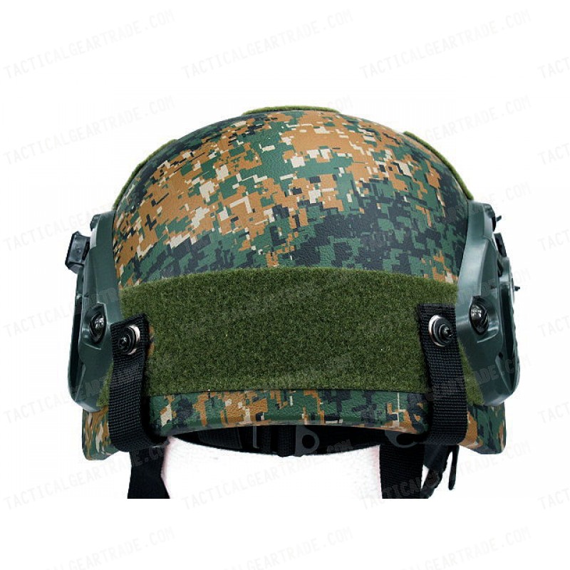 IBH Helmet with NVG Mount & Side Rail Digital Camo Woodland