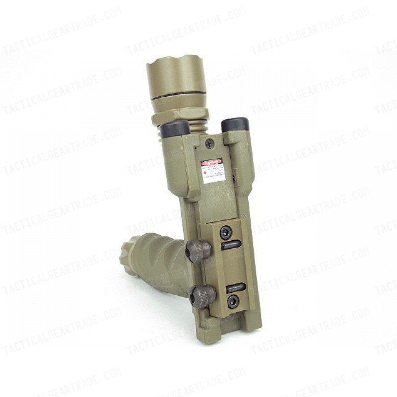 Tactical LED Weapon Light Foregrip Flashlight with Red Laser DE