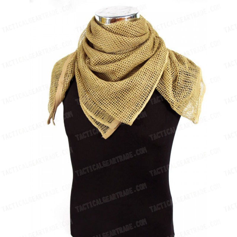 Face Veil Mesh Netting Scarf Mask Tan