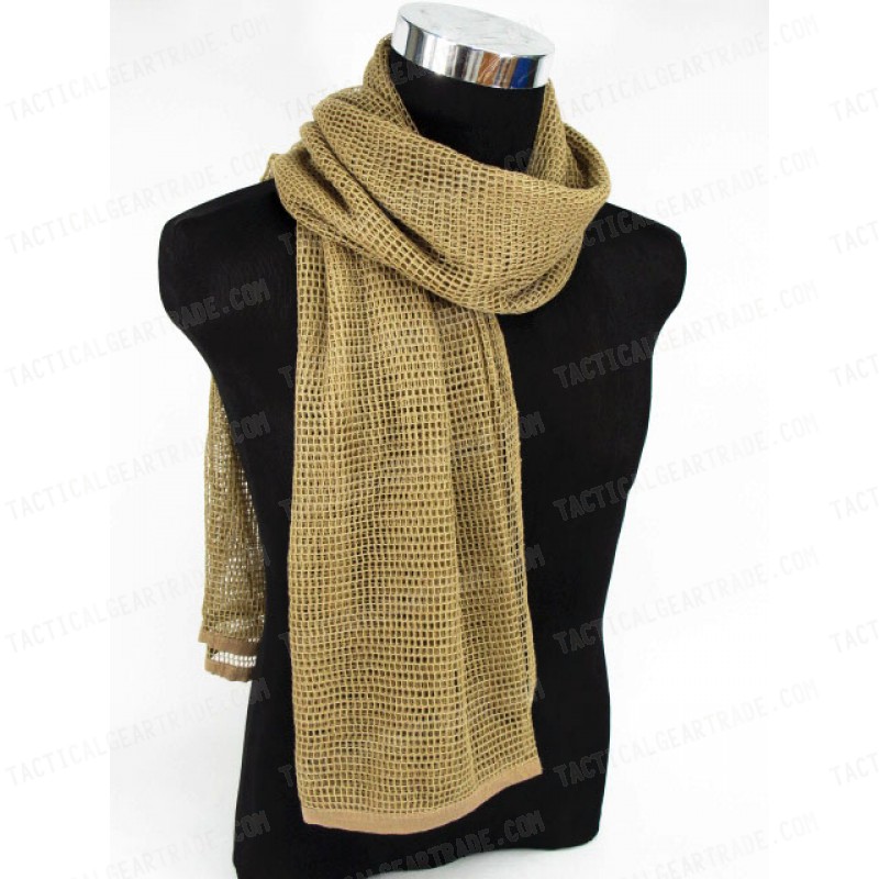 Face Veil Mesh Netting Scarf Mask Tan