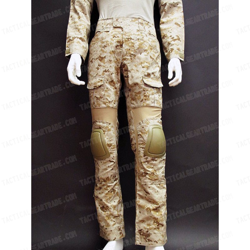 EMERSON Combat Shirt & Pants Digital Desert AOR1 Camo w/Elbow &Knee Pads