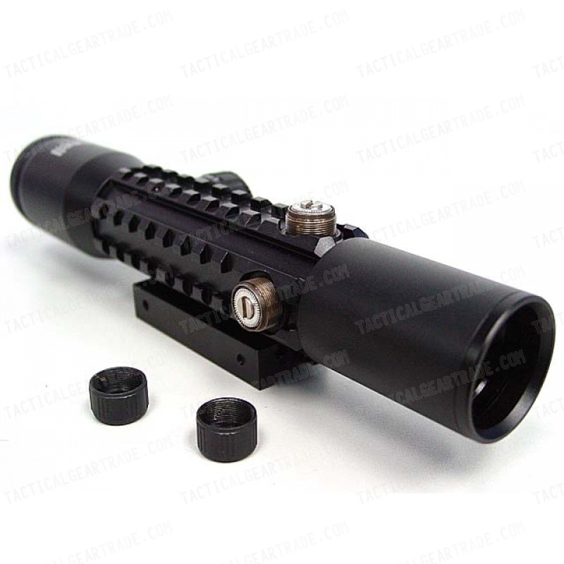 4x28 Red/Green Illuminated Mil-Dot Tri-rail Rifle Scope