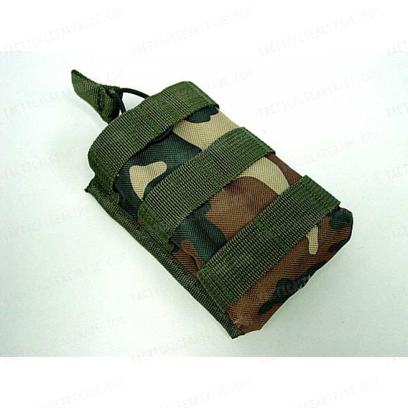 Molle Open Top Magazine/Walkie Talkie Pouch Camo Woodland