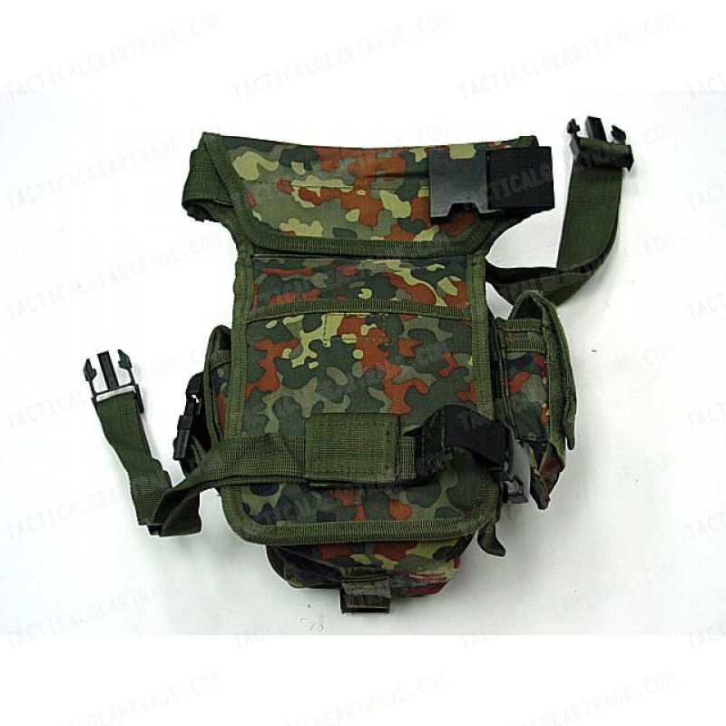 Drop Leg Utility Waist Pouch Carrier Bag German Camo Woodland