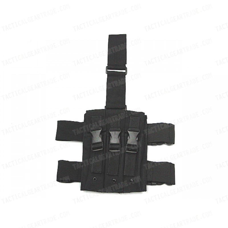 Triple MP5 Magazine Drop Leg Pouch Black for $9.44
