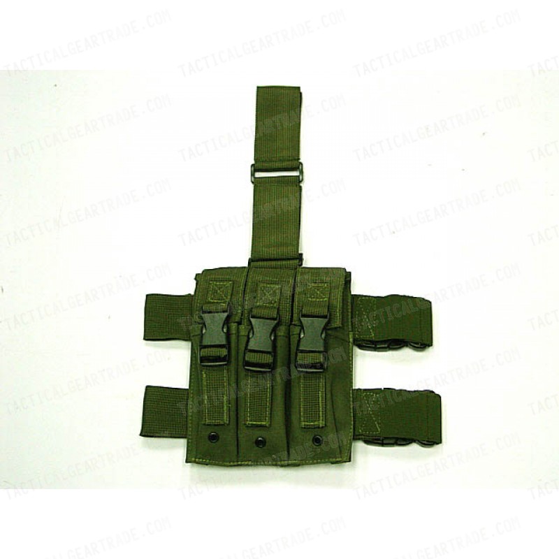 Triple MP5 Magazine Drop Leg Pouch OD