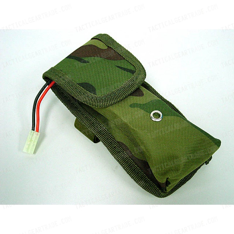 Airsoft Gear AEG External Large Battery Pouch Bag Pack Woodland Camo 
