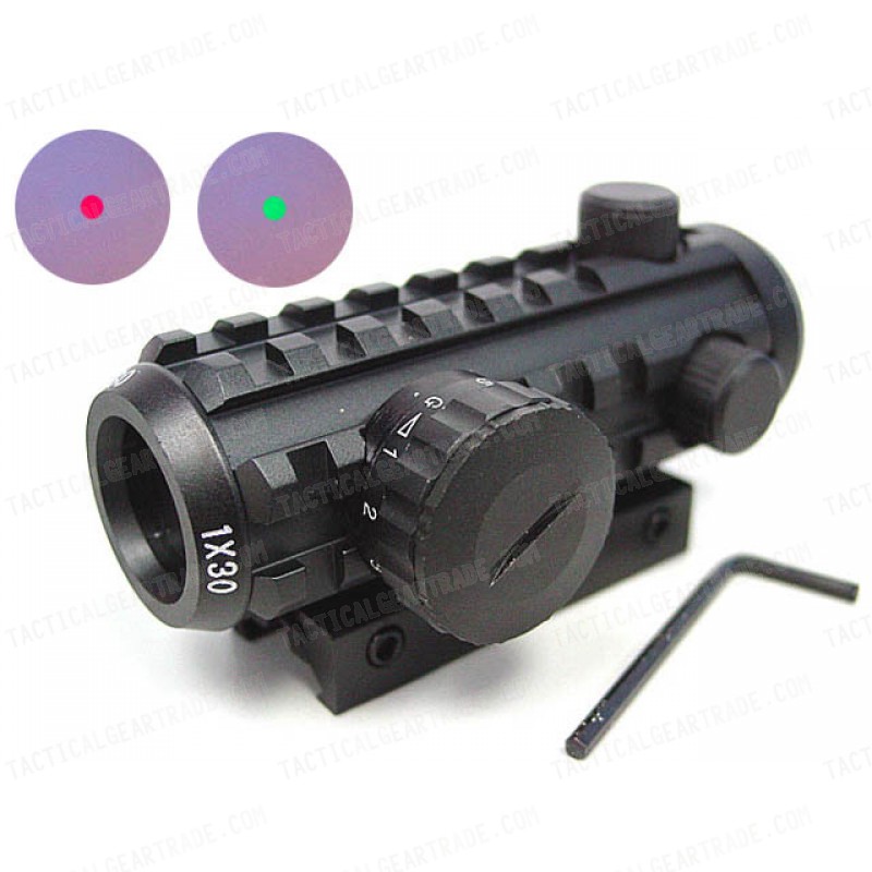 1x30 30mm Tri-rail Red/Green Dot Sight AEG Rifle Scope