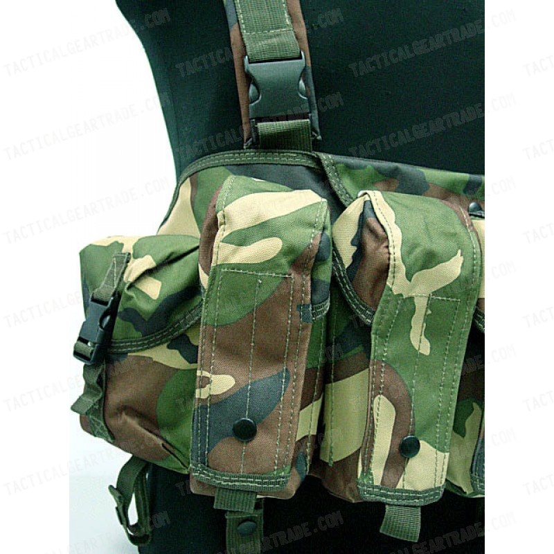 AK Magazine Chest Rig Carry Vest Camo Woodland