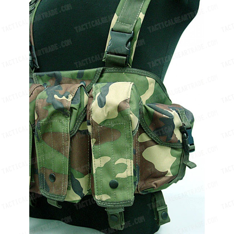 AK Magazine Chest Rig Carry Vest Camo Woodland