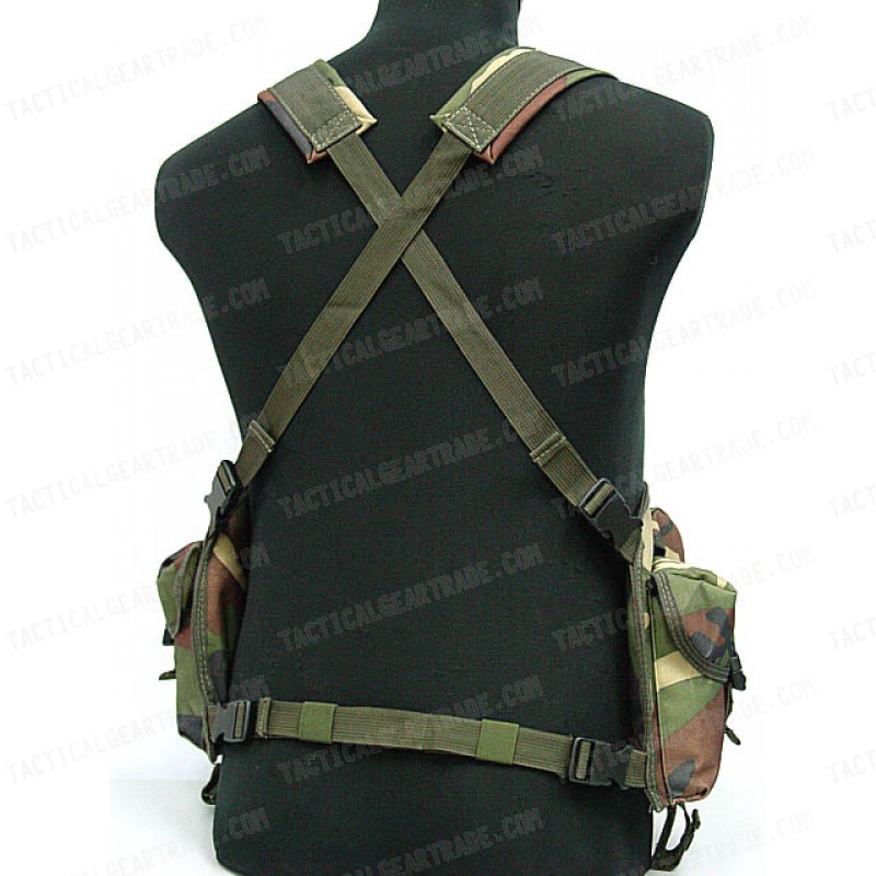 AK Magazine Chest Rig Carry Vest Camo Woodland