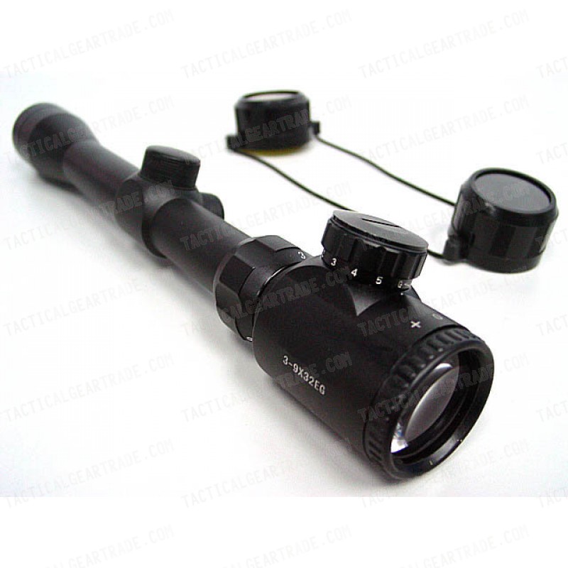 3-9x32 32mm Red/Green Illuminated Crosshair Rifle Scope