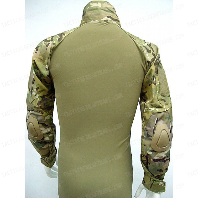 Tactical Combat Shirt Multi Camo w/ Elbow Pad