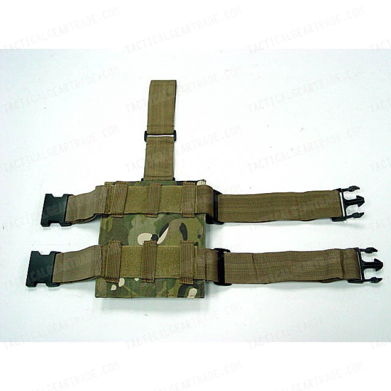 Triple MP5 Magazine Drop Leg Pouch Multi Camo