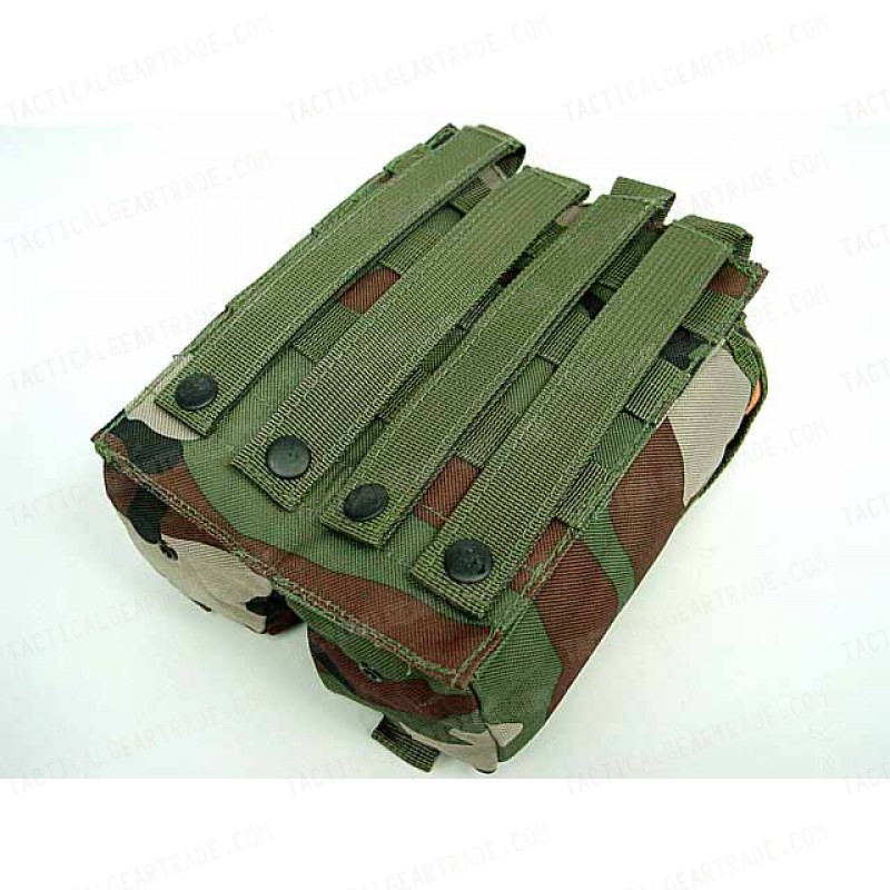 Airsoft Molle Double AK Magazine Pouch Camo Woodland