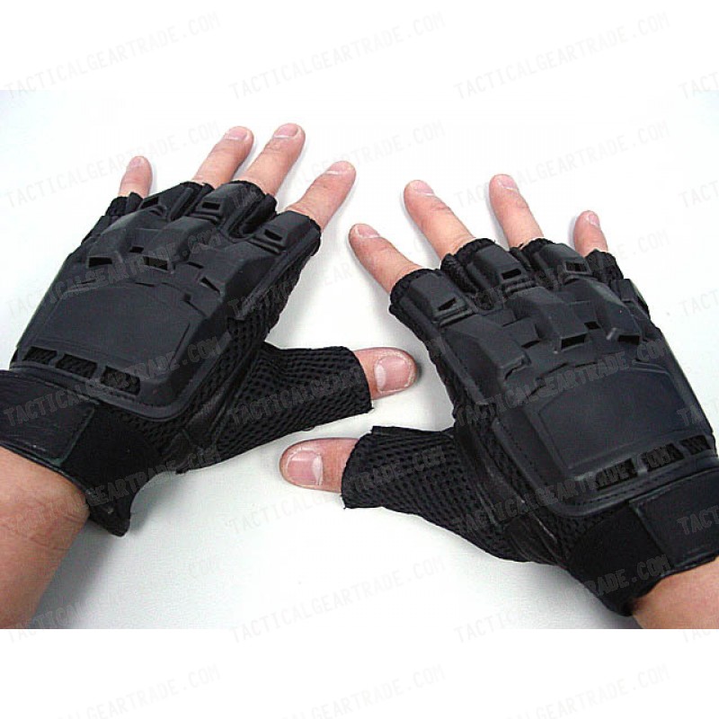SWAT AIRSOFT PAINTBALL GEAR HALF FINGER FINGERLESS GLOVES-HIPHOP CYCLING 