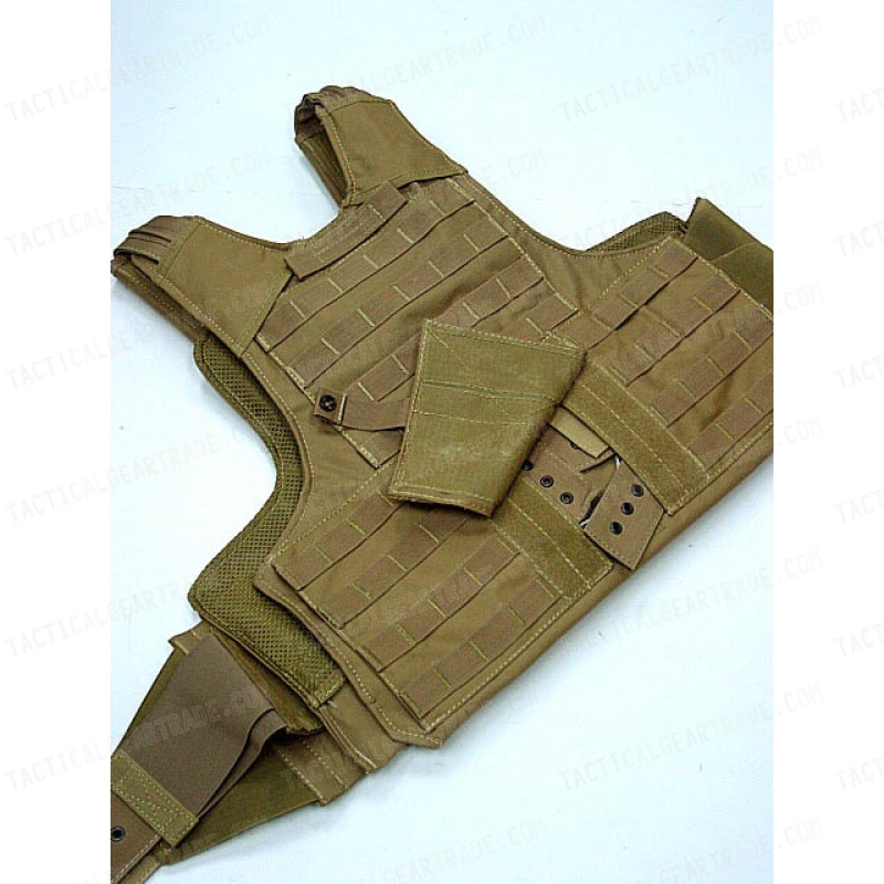 Molle Combat Strike Plate Carrier CIRAS Vest Coyote Brown