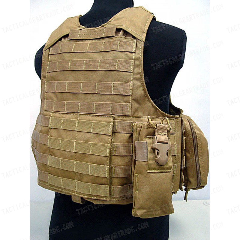 Molle Combat Strike Plate Carrier CIRAS Vest Coyote Brown