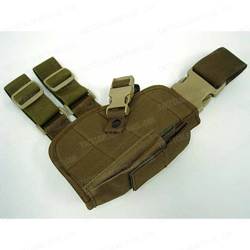 Tactical Drop Leg Pistol Holster Coyote Brown