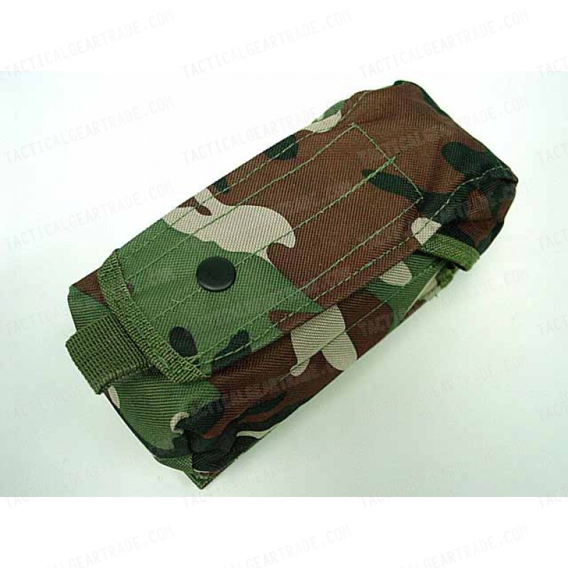 Airsoft Molle Single AK Magazine Pouch Camo Woodland