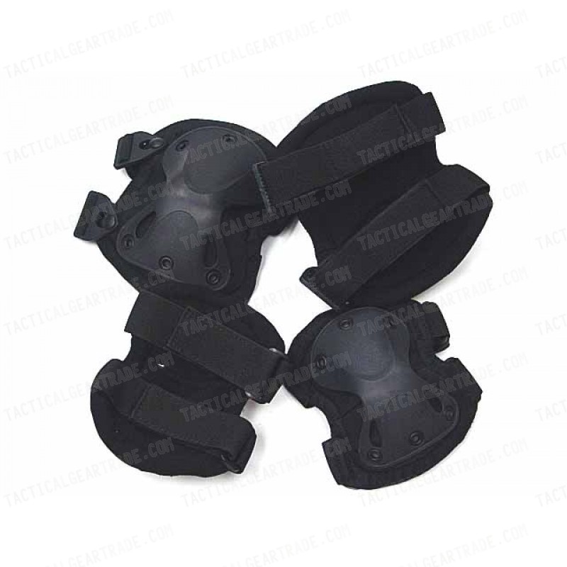 SWAT X-Cap Airsoft Paintball Knee & Elbow Pads Black