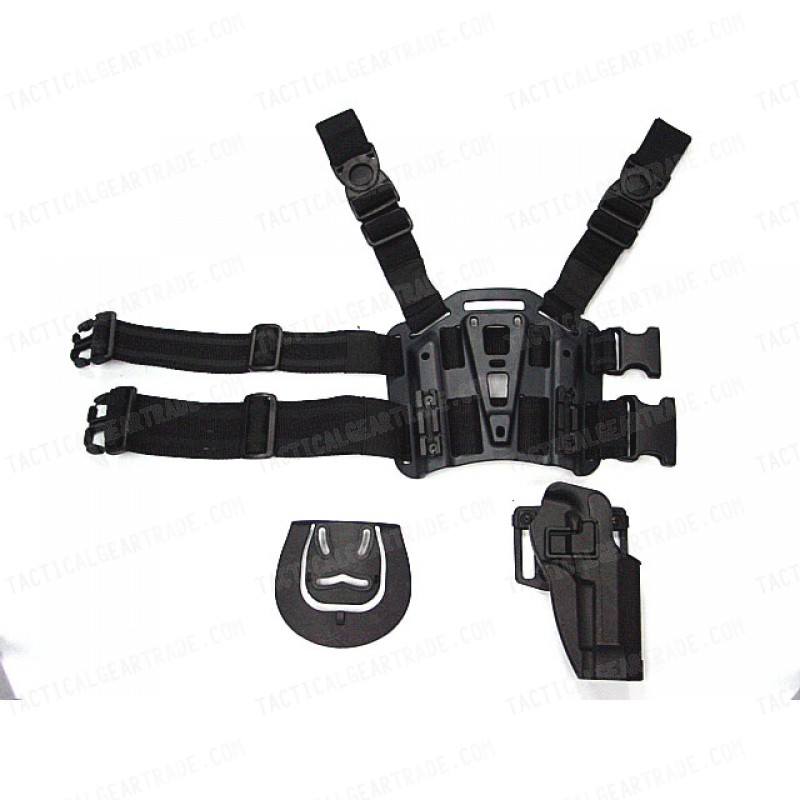 Black Plastic Airsoft Ideal for Beretta 92 NUPROL Leg Drop Pistol Holster 
