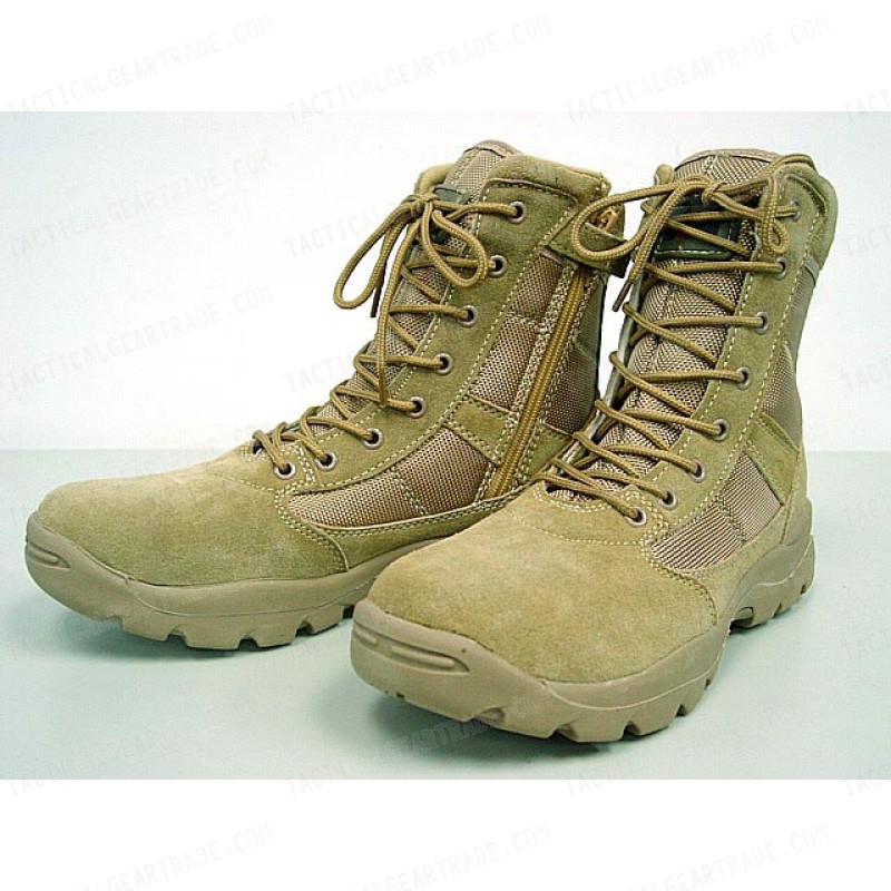 tan tactical boots with zipper
