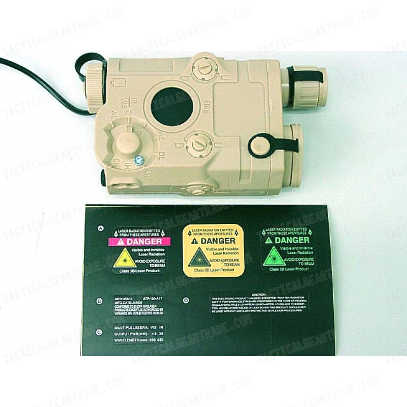 BATTLEAXE AN/PEQ 15 Style Battery Case Box Tan w/ Red Laser