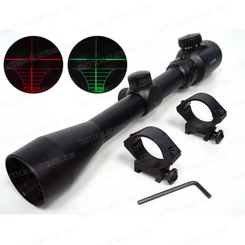 3-9x40 V Riflescope Compact Scope Red/Green Cross-Hair Reticle Laser Sight Scope 