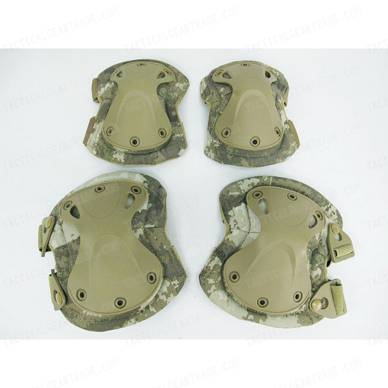 SWAT X-Cap Airsoft Paintball Knee & Elbow Pads A-TACS Camo