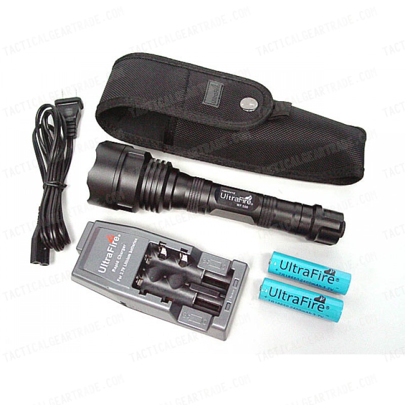 UltraFire WF-500 3x P4 CREE LED Flashlight w/Battery & Charger